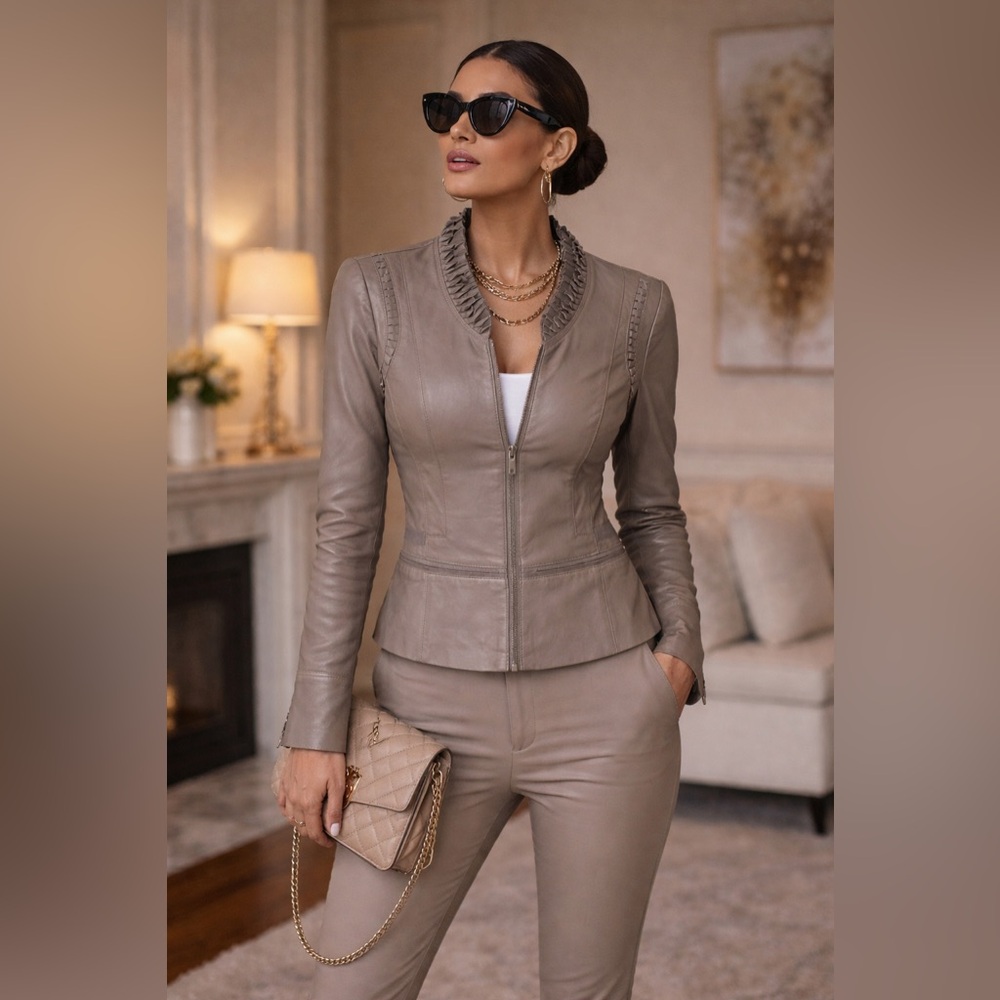 Danier Taupe Leather Jacket